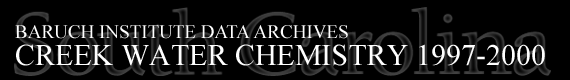 Baruch Institute Data Archives | Creek Water Chemistry 1997-2000