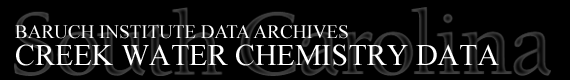 Baruch Institute Data Archives | Creek Water Chemistry Data