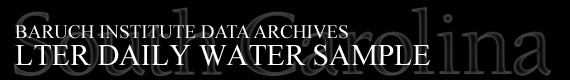 Baruch Institute Data Archives | LTER Daily Water Sample